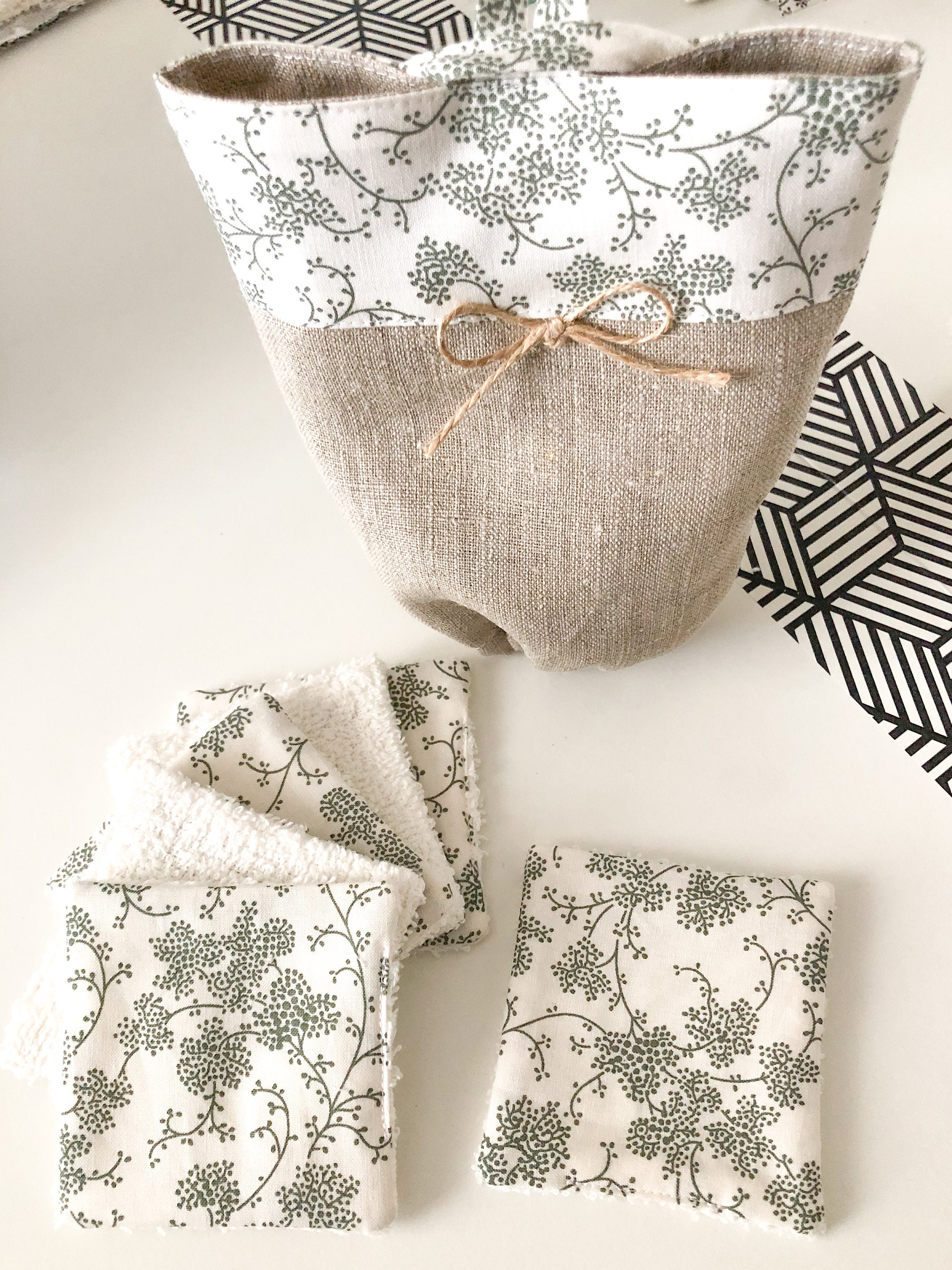 Lot de 6 Lingettes Lavables, Eco Responsable, Débarbouillette, Pads, Zéro Déchet