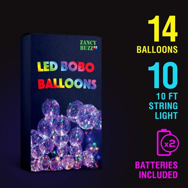 Reusable Balloons Perfect for Decorations 20 Inch Bobo 10 Pcs Balloon With batteries Flashing Colorful Led Light Up Balloons Transparent