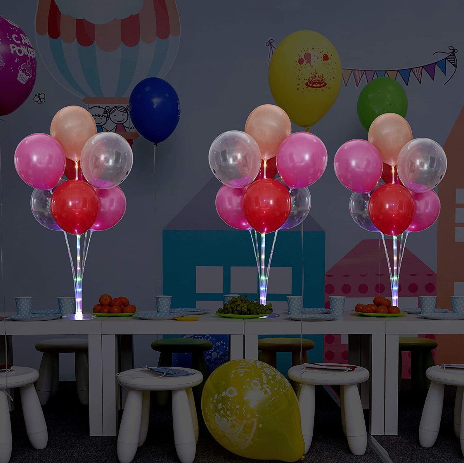 Light Up Balloon Stand Kit Largest Available New Led 3 Mode Etsy