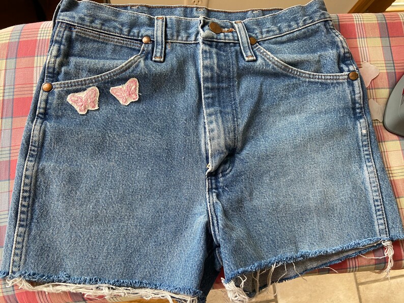 Butterfly embroidered wranglers