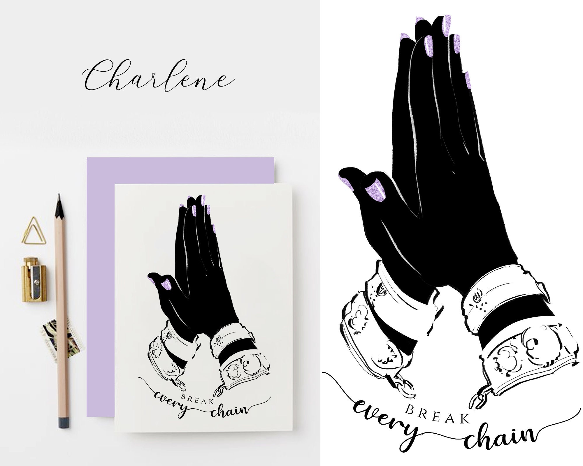 Break Every Chain Svg Black Woman Praying Hands Svg Printable Fashion ...