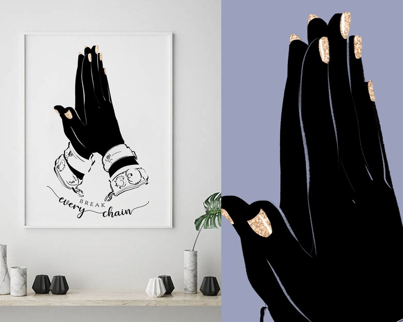 Download Break Every Chain svg Black Woman Praying hands svg | Etsy