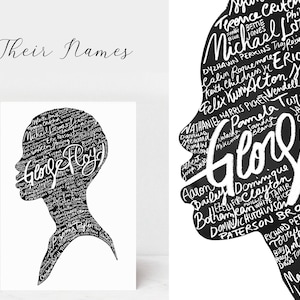 Say Their Names svg • Equal rights clipart • Black Lives Matter Names list • Handwritten font