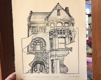 Victorian House Handmade Print