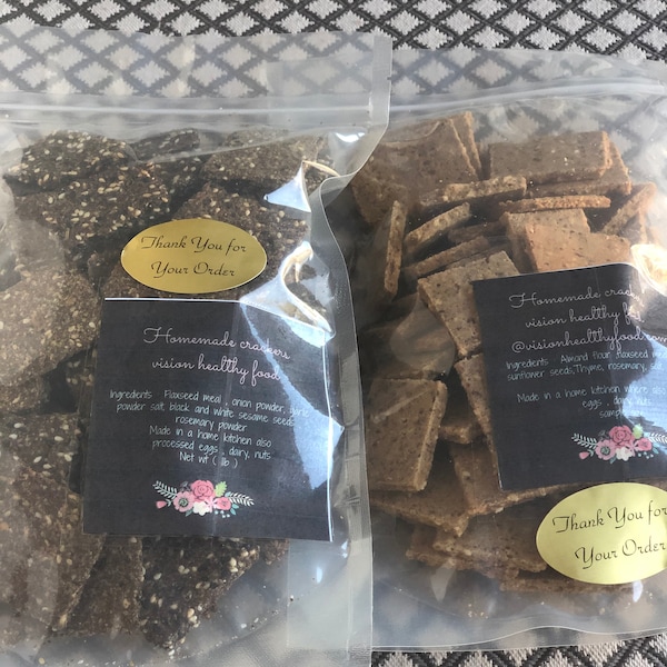 Gluten free ,  Flaxseed crackers, keto friendly + vegan , low carb