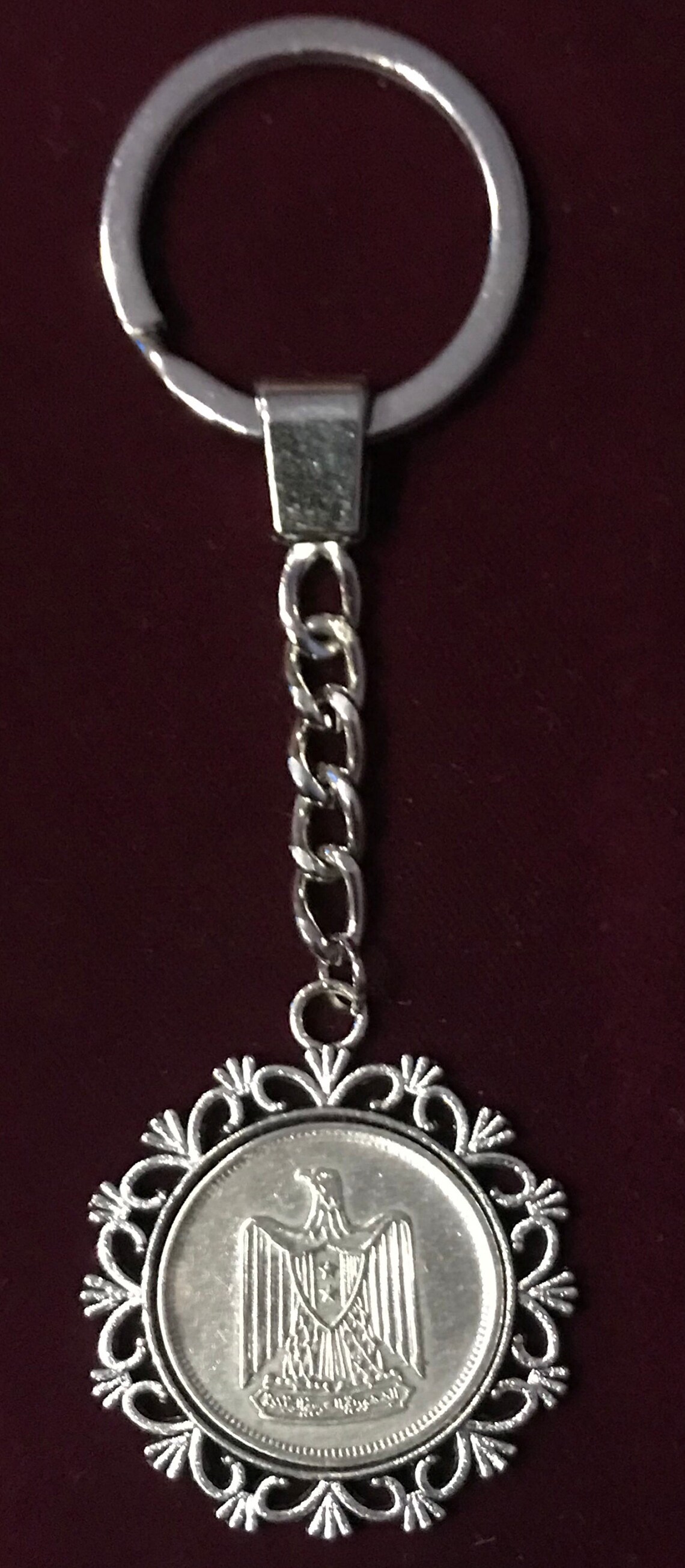 Keychain With Genuine Collectable Coin Etsy