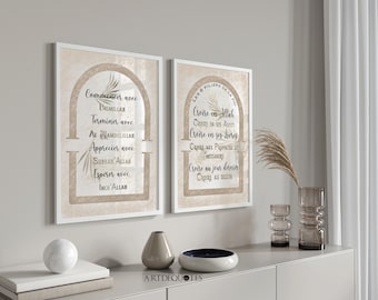 2 Posters the 6 pillars of faith/invocations beige