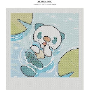 Cross Stitch Pattern Oshawott Moustillon, Embroidery Pattern, Digital Design