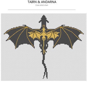 Sorrengail l Tairn & Andarna l Fourth wing (Empyrean series) | Cross stitch pattern, ornament (PDF download)