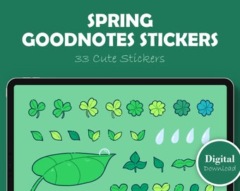 Digital Stickers for Goodnotes Planner | Clover and Sprout Stickers | Transparent PNG