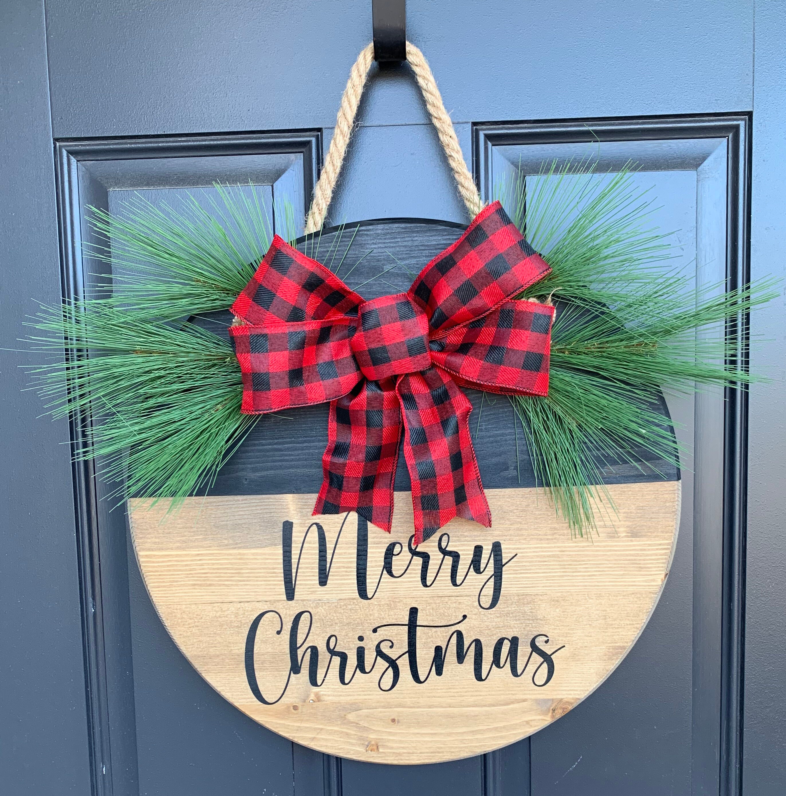 Merry Christmas Door Hanger Christmas Door Hanger Merry Etsy