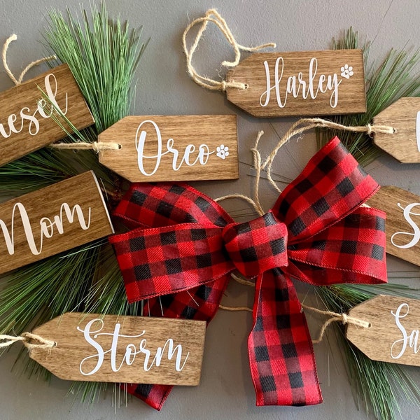 Personalized Stocking Tags | Name Tags for Stockings | Stocking Tags with Names | Farmhouse Christmas Decor | Monogram Christmas Stocking