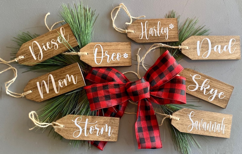 Personalized Stocking Tags Name Tags for Stockings Etsy