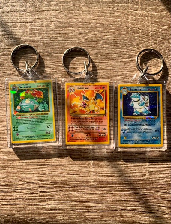 Mini Pokemon Card Key Ring/keychains Holographic Finish Choose