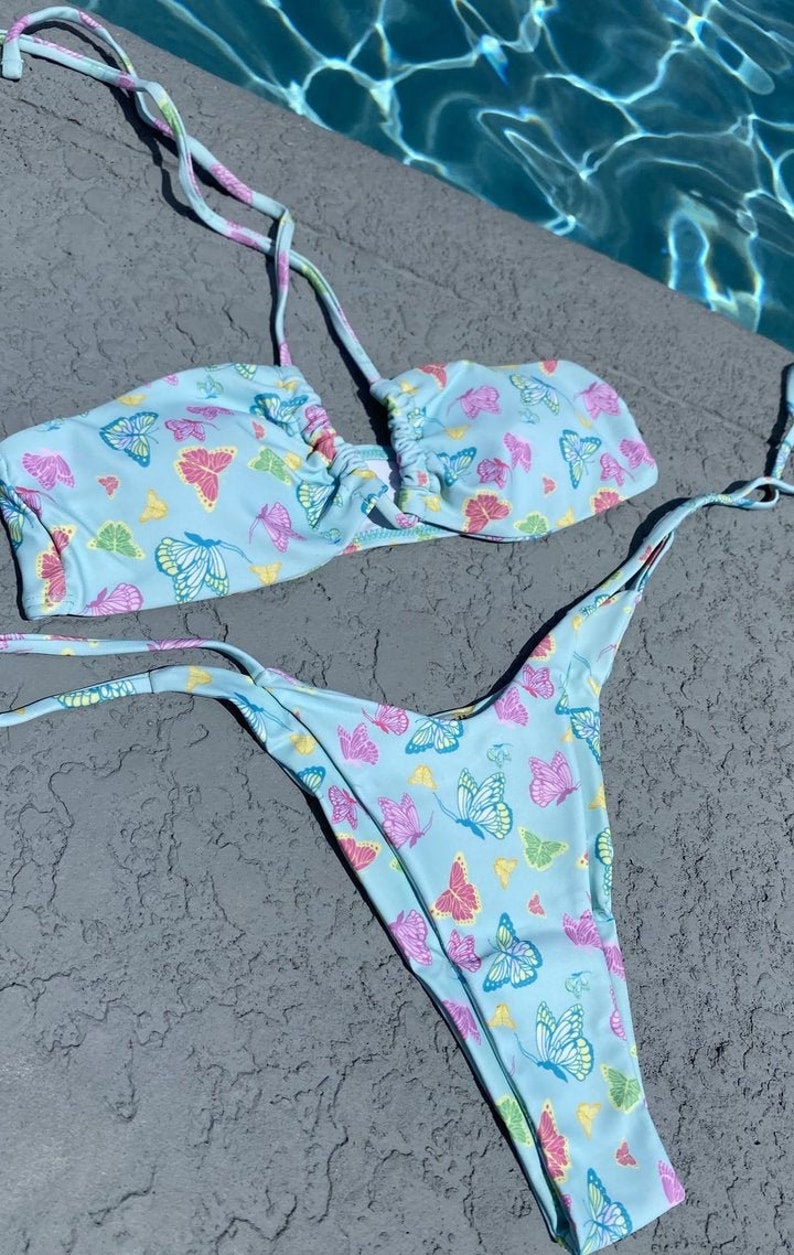 Bandeau Butterfly Bikini Set - Etsy