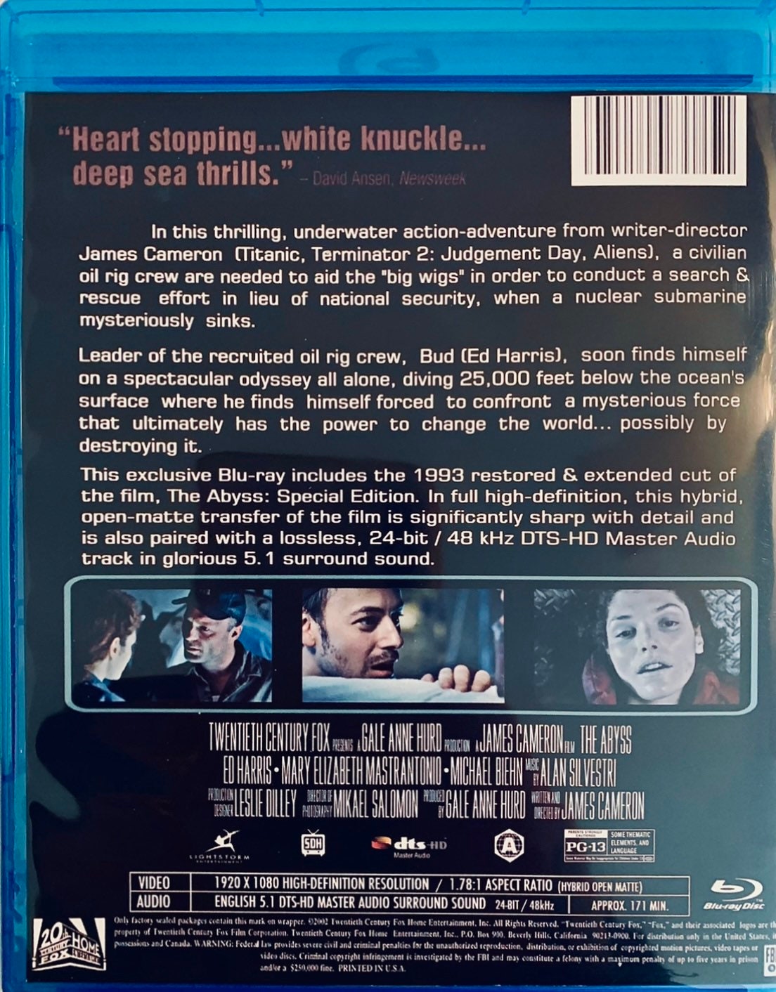 THE ABYSS Special Edition on Bluray hybrid Open Matte HD Etsy