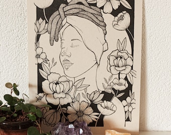 Flower girl A4 print