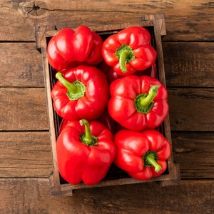 50+ Sweet Big Red Pepper Seeds, Bell Pepper, Vegetable Seeds, Non-GMO, Heirloom