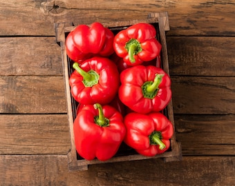 50+ Sweet Big Red Pepper Seeds, Bell Pepper, Vegetable Seeds, Non-GMO, Heirloom