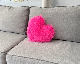 Heart Throw Pillow • Hot Pink