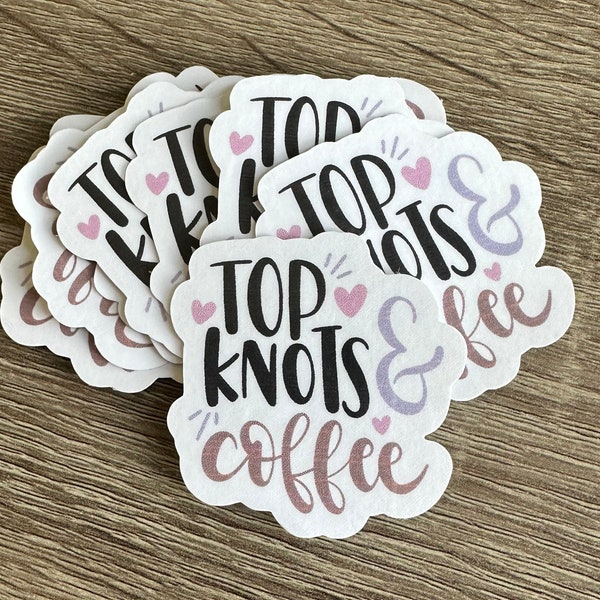Vinyl Sticker - Top Knots & Coffee