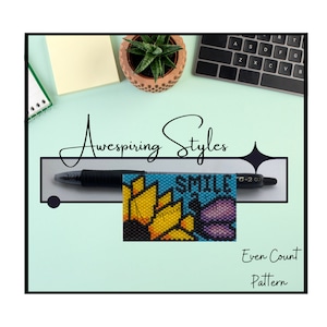 SMILE Sunflower Butterfly G2 Pen Wrap PDF Pattern