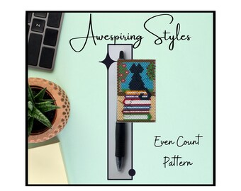Cat Sitting on Books G2 Pen Wrap PDF Pattern