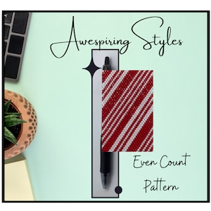 Candy Cane G2 Pen Wrap PDF Pattern