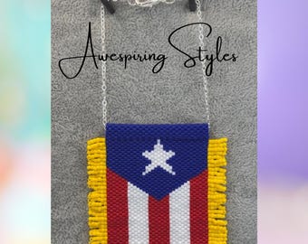Puerto Rico Flag Car Mirror Pendant