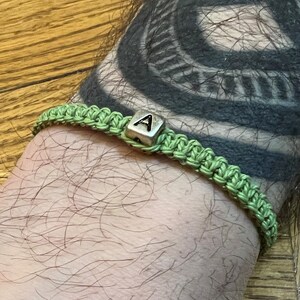 Personalized Initial Cord Bracelet: Silver Beaded Friendship Jewelry