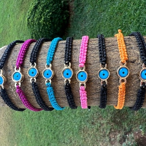 Evil Eye Bracelet: Adjustable Good Luck Wish Bracelet