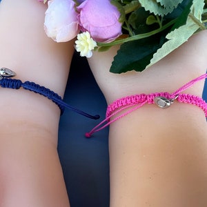 Magnet Love Bracelets with Heart & Initial Personalized Adjustable Knotted Bracelet Matching Bracelets Friendship Bracelet USA image 6