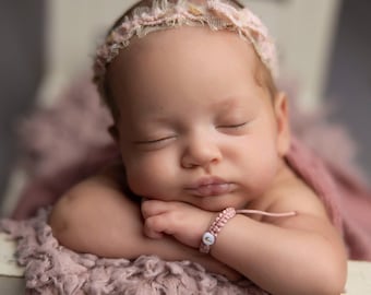 Personalized Baby Initial Anklet or Bracelet: Twin/Triplet ID, Beaded