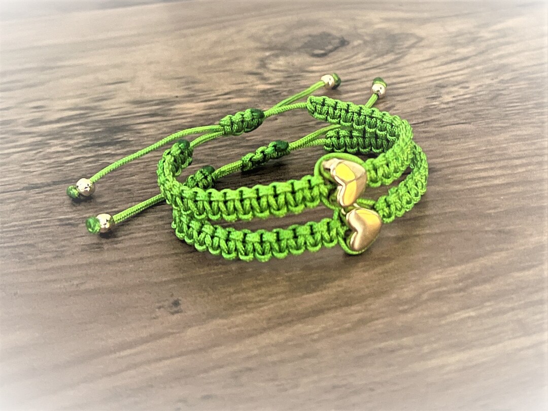 Large &thick Silver/gold Heart Family Bracelets Siblings/couples/twins