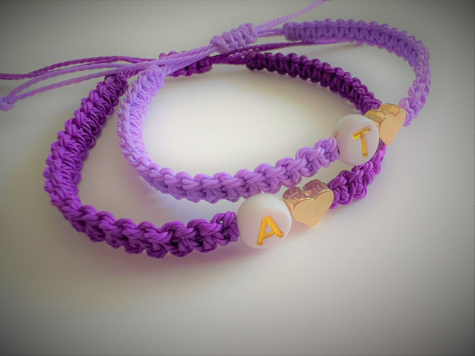 Matching Partners' Bracelets W/ Gold Heartcouples Etsy