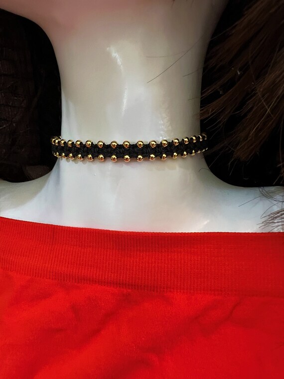 22Kゴールドフィルドビーズマクラメチョーカーブレスレット