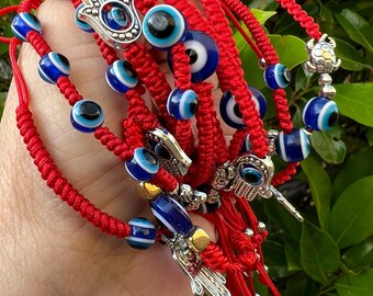 Blue Evil Eye| Mal de Ojo Bracelet| Wish Bracelet| Evileye Bracelet| Protection Bracelet| Unisex Evileye Bracelet| Gold Plated Kabbalah Gift