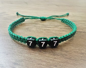 Angel Number Macrame Bracelet | Lucky Number, Waterproof Cord