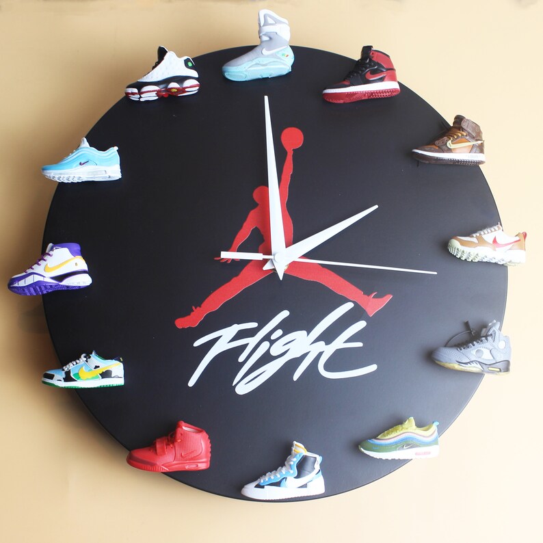 Air Jordan Limited Edition Sneaker Clockjordan Clock With 3D Etsy