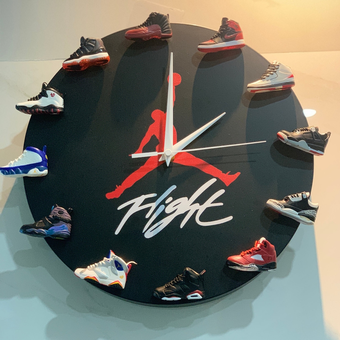 Jordan Wall Clock air Jordan Iron Clock With 12 Mini Etsy