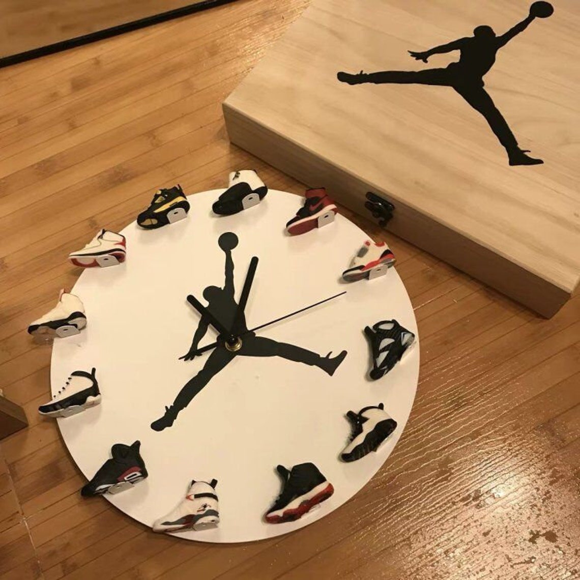 Jordan Clock with 3D Mini Sneakers Sneakerhead style Air Etsy