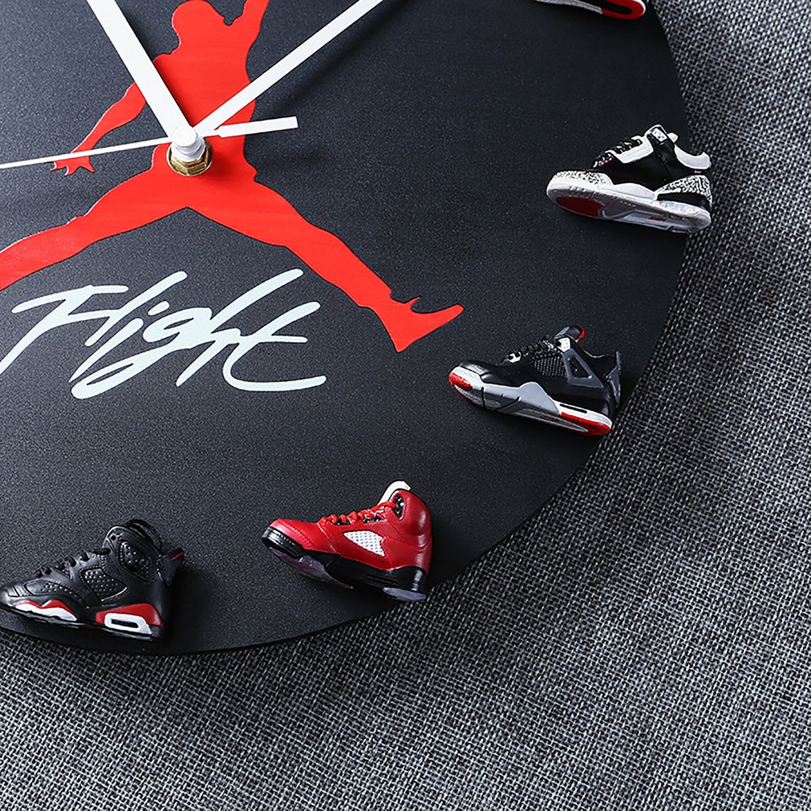 Air Jordan Wall Clock Clock with 3D Mini Sneakers Sneakerhead Etsy