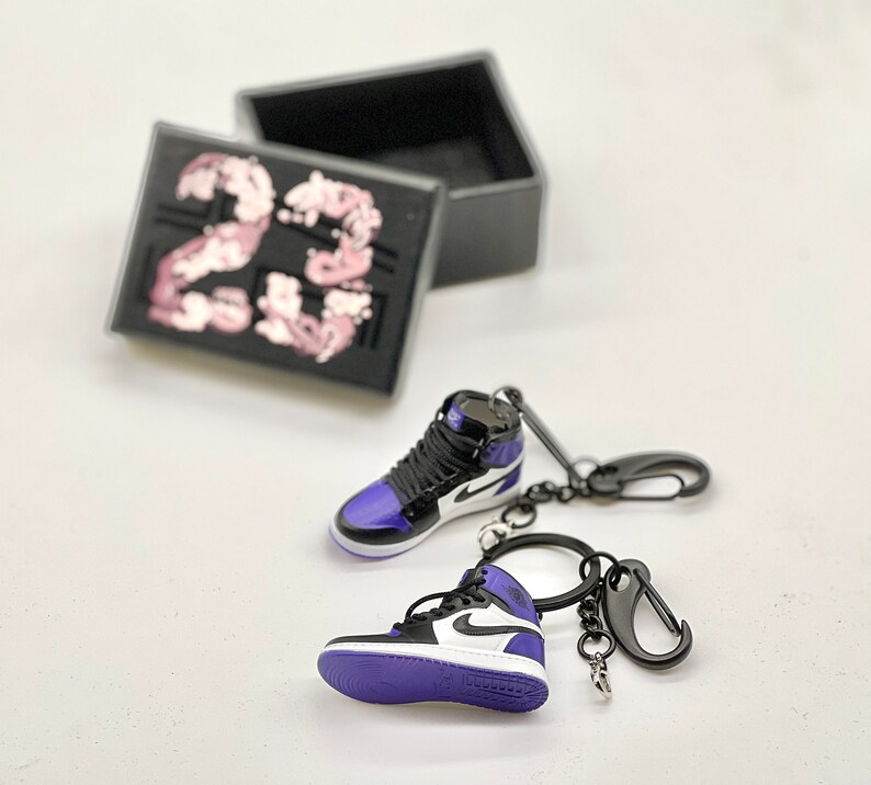 3D Mini Sneaker Keychain With Shoe Boxaj1court Etsy