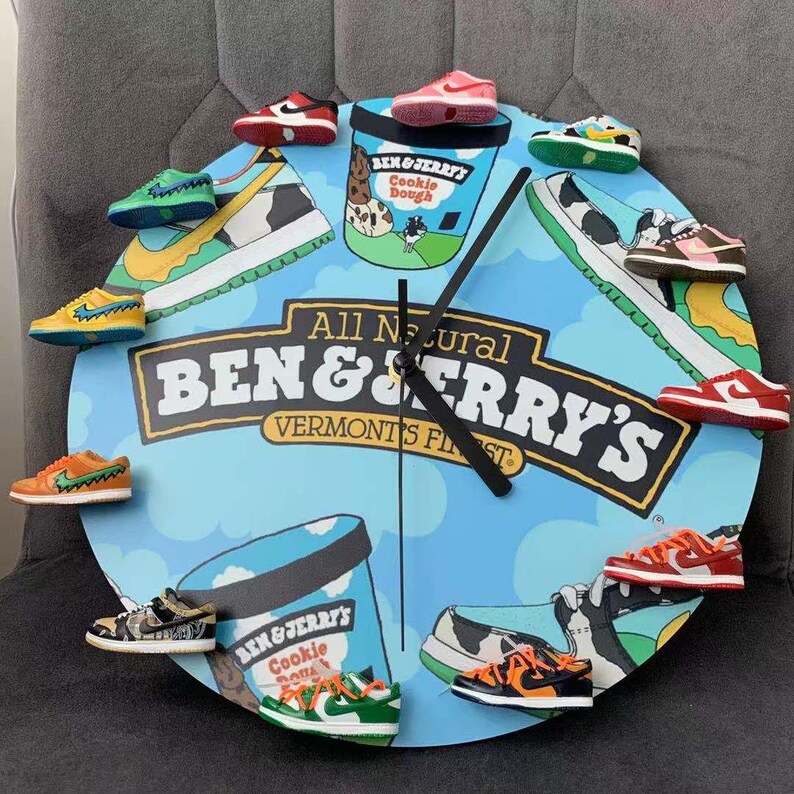 clock with mini sneakers