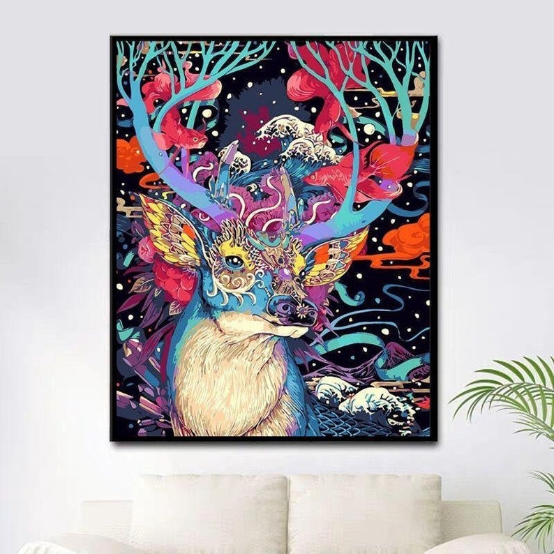 Paint by numbers kit for adults Floral wall art Home decor Etsy