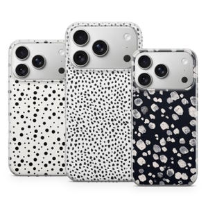 Polka Dot Phone Case Cute Trendy Aesthetic Cover for iPhone 17 Pro Max, 16e, 15, 14, 12 & Samsung S25 Ultra, S24 FE, S24, S23, A56, A54, A53