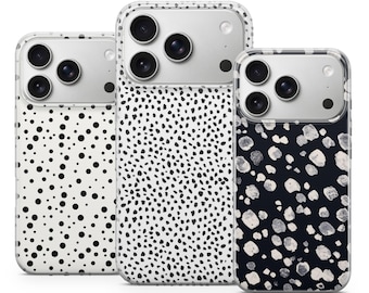 Polka Dot Phone Case Cute Trendy Aesthetic Cover for iPhone 17 Pro Max, 16e, 15, 14, 12 & Samsung S25 Ultra, S24 FE, S24, S23, A56, A54, A53