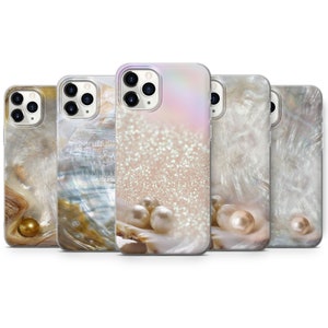 Pearl, Mother of Pearl Shell Phone Case Cover for iPhone 16 Pro Max, 15 Plus, 14, 13, 12, 11, XS, Samsung S24, S23, A53, A54 Huawei P20, P30