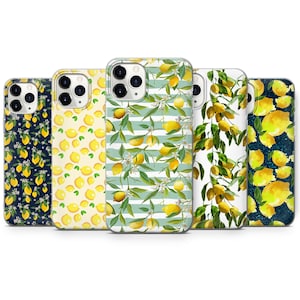 Lemon Fruit Design for iPhone 16 Pro Max, 15 Plus, 14, 13, 12, 11, XS & Samsung S24, S23, A53, A54 Huawei P20, P30 Yellow Citrus