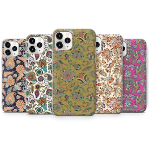 Floral Ornamental Design Phone Case Cover for iPhone 16 Pro Max, 15 Plus, 14, 13, 12, 11, XS & Samsung S24, S23, A53, A54 Huawei P20, P30